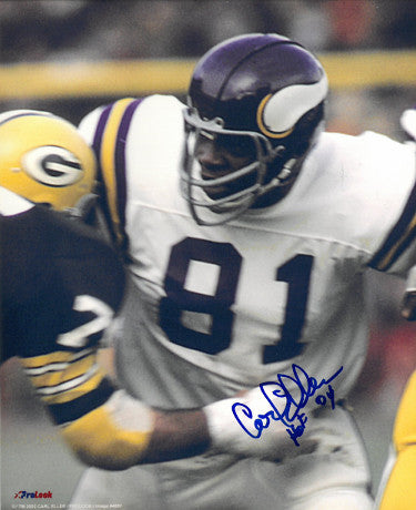 Carl Eller Autographed Minnesota Vikings NFL Licensed 8x10 Photo w/ HOF 04 - COA/Purple People Eaters-Powers Sports Memorabilia