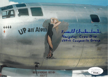Russell Gackenbach Autographed WWII Hiroshima & Nagasaki Color 5x7 Photo JSA #HH18109 - Navigator Crew B-10/509th Composite Group