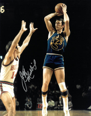 Jeff Mullins Autographed Golden State Warriors 8X10 Photo (blue jersey)-Powers Sports Memorabilia