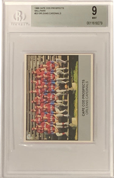 1988 Cape Cod Prospects Orleans Cardinals Ballpark Card #22- Frank Thomas- Beckett Graded 9 Mint-Powers Sports Memorabilia