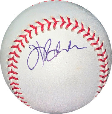 Hank Blalock Autographed Rawlings Official Major League Baseball- JSA Hologram #EE63132 (Rangers/Blue Jays)-Powers Sports Memorabilia