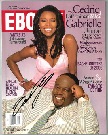 Gabrielle Union Autographed Ebony Full Magazine July 2005 (No Label) cover wear- JSA #AA38240 (w/ Cedric the Entertainer)-Powers Sports Memorabilia