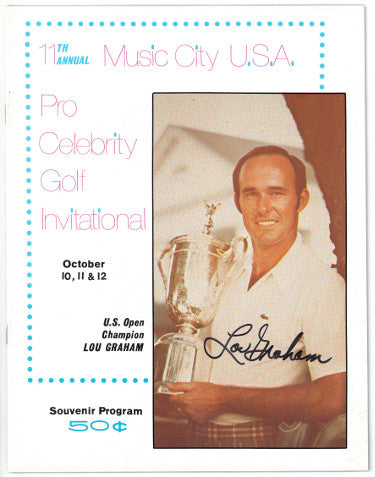 Lou Graham Autographed 1975 Music City Pro Celebrity Golf Invitation Program- JSA #AA38268-Powers Sports Memorabilia