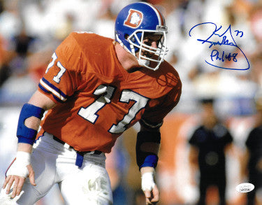 Karl Mecklenburg Autographed Denver Broncos 11X14 Photo Phil 4:8 -JSA Witnessed Hologram-Powers Sports Memorabilia