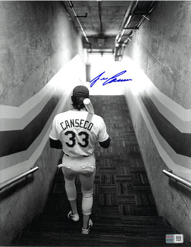 Jose Canseco Autographed Oakland A's B&W 11x14 Photo- Tri-Star Hologram-Powers Sports Memorabilia