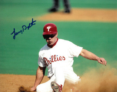 Lenny Dykstra Autographed Philadelphia Phillies 8x10 Photo (sliding)-Powers Sports Memorabilia