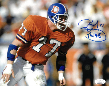 Karl Mecklenburg Autographed Denver Broncos 8X10 Photo Phil 4:8- JSA Hologram - CTBL_026211-Powers Sports Memorabilia