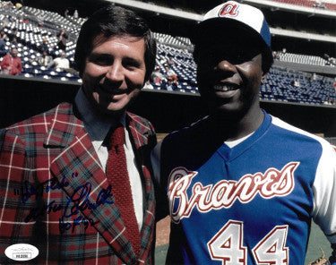 Milo Hamilton Autographed 8x10 Photo w/ dual Holy Toledo & HOF 92- JSA Hologram #HH18098 (Atlanta Braves)-Powers Sports Memorabilia