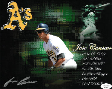 Jose Canseco Autographed Oakland A's 8x10 Photo Collage- JSA Hologram-Powers Sports Memorabilia