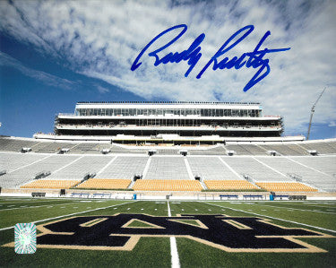 Rudy Ruettiger Autographed Notre Dame Fighting Irish Stadium 8x10 Photo- Rudy 45 Hologram-Powers Sports Memorabilia