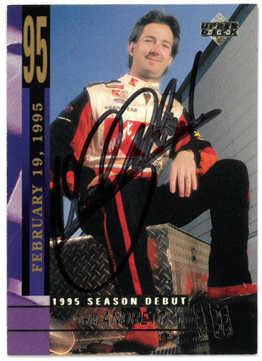 John Andretti Autographed NASCAR 1995 Upper Deck Season Debut Racing Trading Card #256