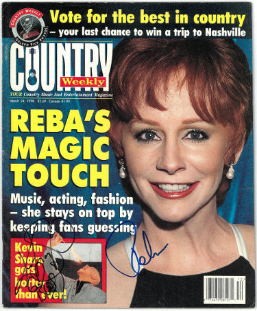Reba McEntire & Kevin Sharp dual Autographed Country Weekly Full Magazine March 24, 1998- JSA Hologram #DD63087