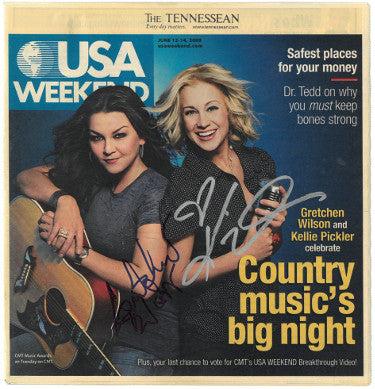 Kellie Pickler & Gretchen Wilson dual Autographed USA Weekend Full Magazine June 12-14, 2009- JSA Hologram #EE61384-Powers Sports Memorabilia