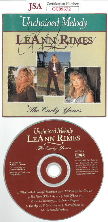 LeAnn Rimes Autographed Unchained Melody The Early Years Album CD Cover with CD- JSA Hologram #CC09572-Powers Sports Memorabilia