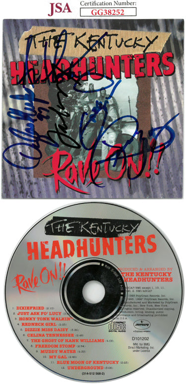 The Kentucky Headhunters Autographed 1993 Rave On!! Album Cover Booklet w/CD & Case- 5 sigs- JSA #GG38252-Powers Sports Memorabilia