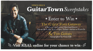 Vince Gill Autographed 6x11 Guitar Town Sweepstakes AD- JSA #GG38418-Powers Sports Memorabilia