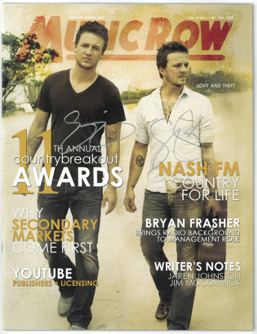 Love and Theft- Stephen Barker Liles/Eric Gunderson dual Autographed Music Row Full Magazine Feb/March 2013- JSA Hologram #GG38166-Powers Sports Memorabilia