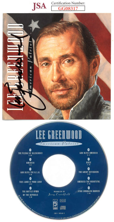 Lee Greenwood Autographed 1992 American Patriot Album Cover Booklet w/ CD & Case- JSA #GG08317-Powers Sports Memorabilia