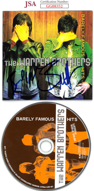 The Warren Brothers dual Autographed 2005 Barely Famous Hits Album Cover Booklet w/ CD & Case- JSA #GG08352- Brett Warren/Brad Warren-Powers Sports Memorabilia