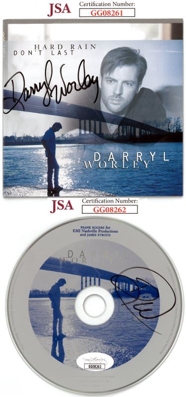 Darryl Worley Autographed 2000 Hard Rain Don't Last Album Cover/CD & Case- JSA #GG08261 & #GG08262-Powers Sports Memorabilia