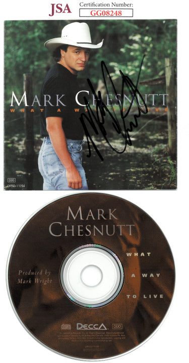 Mark Chesnutt Autographed 1994 What A Way To Live Album Cover Booklet w/ CD & Case- JSA #GG08248