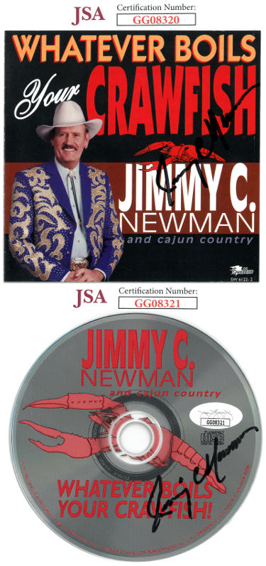 Jimmy C. Newman Autographed 1995 Whatever Boils Your Crawfish Album Cover Booklet & CD w/ Case- JSA #GG08320/#GG08321 (2 signatures)-Powers Sports Memorabilia