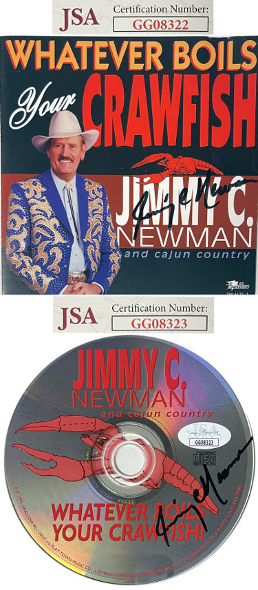 Jimmy C. Newman Autographed 1995 Whatever Boils Your Crawfish Album Cover Booklet & CD w/ Case- JSA #GG08322/#GG08323 (2 signatures)-Powers Sports Memorabilia