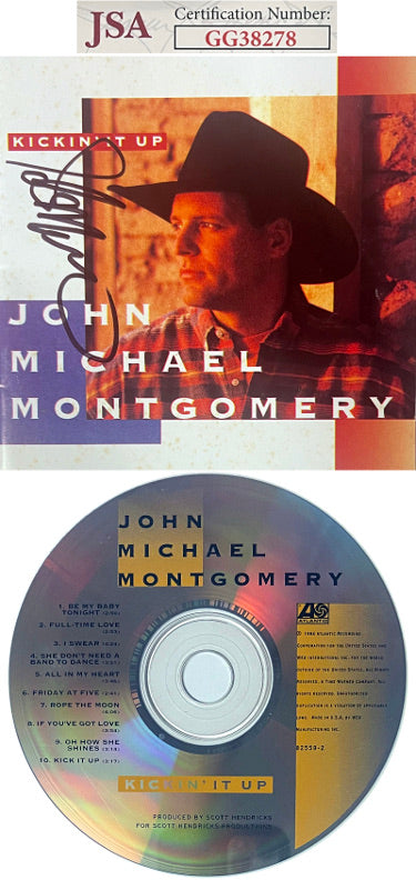 John Michael Montgomery Autographed 1994 Kickin' It Up Album Cover Booklet w/ CD & Case- JSA #GG38278-Powers Sports Memorabilia