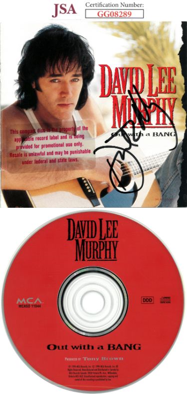 David Lee Murphy Autographed 1994 Out With a Bang Album Cover Booklet w/ CD & Case- JSA #GG08289
