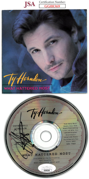 Ty Herndon Autographed 1995 What Mattered Most Album CD w/Cover Booklet & Case- JSA #GG08369-Powers Sports Memorabilia