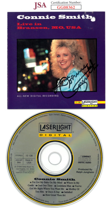 Connie Smith Autographed 1993 Live in Branson, MO, USA Album Cover Booklet w/CD & Case- JSA #GG08362-Powers Sports Memorabilia