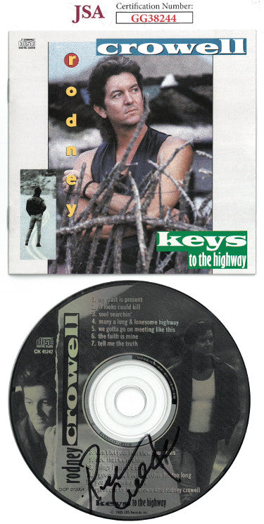 Rodney Crowell Autographed 1989 Keys to the Highway Album CD with Cover- JSA #GG38244-Powers Sports Memorabilia