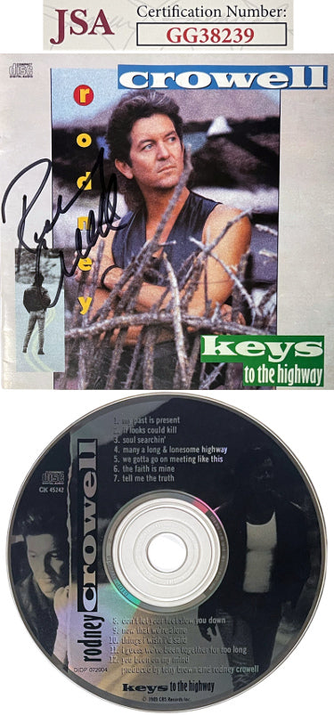 Rodney Crowell Autographed 1989 Keys to the Highway Album Cover Booklet w/CD & Case- JSA #GG38239-Powers Sports Memorabilia