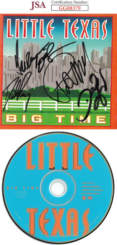 Little Texas Band Autographed Big Time Album CD Cover w/ CD-5 sigs- JSA #GG08379- Del Gray/Porter Howell/Dwayne O'Brien/Tim Rushlow-Powers Sports Memorabilia