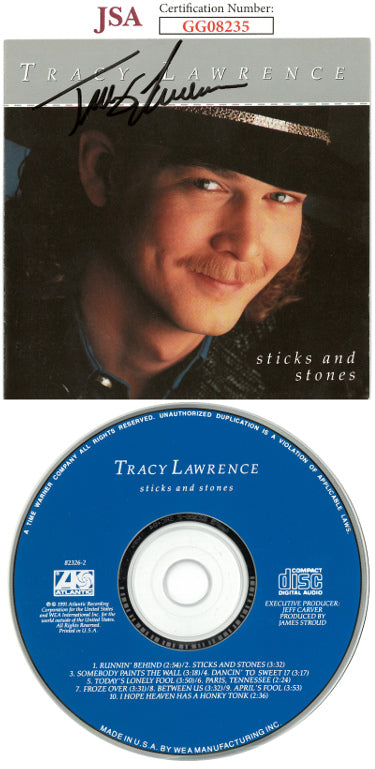 Tracy Lawrence Autographed 1991 Sticks and Stones Album Cover Booklet w/ CD & Case- JSA #GG08235-Powers Sports Memorabilia