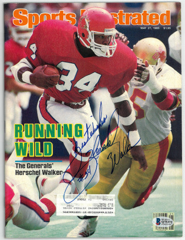 Herschel Walker Autographed USFL New Jersey Generals Sports Illustrated Full Magazine 5/27/1985 Best Wishes #34- Beckett/BAS Hologram-Powers Sports Memorabilia