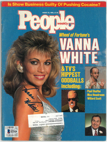 Vanna White Autographed People Weekly Full Magazine 8/25/1986- Beckett/BAS Hologram #Q75420 (Wheel of Fortune)-Powers Sports Memorabilia