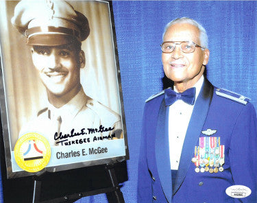 Charles E. McGee Autographed 8x10 Photo- JSA Hologram #HH18640- Tuskegee Airman (Red Tails/WWII/Korea/Vietnam)-Powers Sports Memorabilia