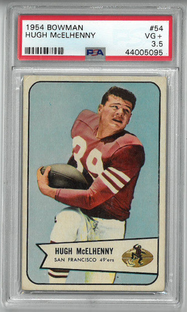 Hugh McElhenny 1954 Bowman Football Card #54- PSA Graded 3.5 Very Good+ (San Francisco 49ers)-Powers Sports Memorabilia