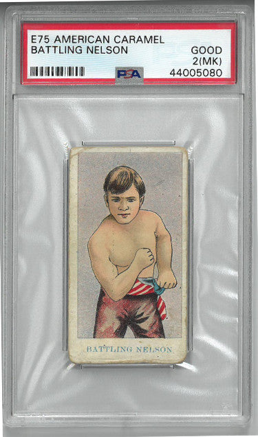 Battling Nelson 1909 E75 American Caramel Prize Fighter Card- PSA Graded 2 Good (MK)-Powers Sports Memorabilia