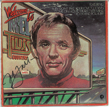 Mel Tillis Autographed 1976 Welcome To Mel Tillis Country Album Cover/LP/Vinyl Record- JSA #GG08443-Powers Sports Memorabilia
