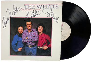 The Whites triple Autographed 1983 Old Familiar Feeling Album Cover/LP/Vinyl Record w/ Sharon White/Cheryl White & Buck White- JSA-Powers Sports Memorabilia