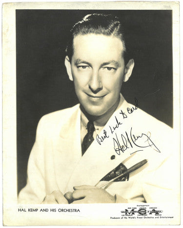 Hal Kemp Autographed Orchestra Vintage 1930's 8x10 Photo Best Luck To Carol inscribed- imperfect- JSA #HH18832-Powers Sports Memorabilia