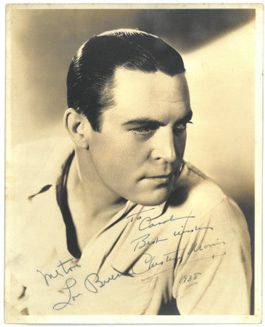 Chester Morris Autographed Vintage 1938 Sepia 8x10 Photo To Carol Best Wishes inscribed- JSA #HH18833-Powers Sports Memorabilia