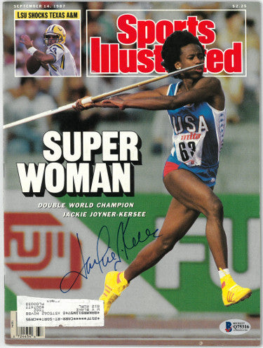 Jackie Joyner-Kersee Autographed Sports Illustrated Full Magazine 9/14/1987- Beckett/BAS #Q75316 (Olympics)-Powers Sports Memorabilia