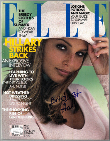 Bridget Hall Autographed Elle Full Magazine May 1994- JSA #EE63214-Powers Sports Memorabilia