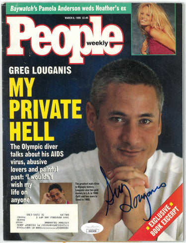 Greg Louganis Autographed People Weekly Full Magazine 3/6/1995- JSA #EE63454 (Olympic Gold Medalist)-Powers Sports Memorabilia