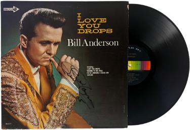 Bill Anderson Autographed 1966 I Love Your Drops Album Cover/LP/Vinyl Record- JSA-Powers Sports Memorabilia