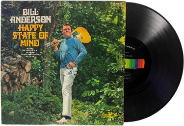 Bill Anderson Autographed 1968 Happy State of Mind Album Cover/LP/Vinyl Record- JSA-Powers Sports Memorabilia
