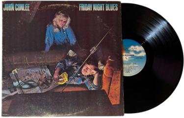 John Conlee Autographed 1980 Friday Night Blues Album Cover/LP/Vinyl Record- JSA #GG08484-Powers Sports Memorabilia